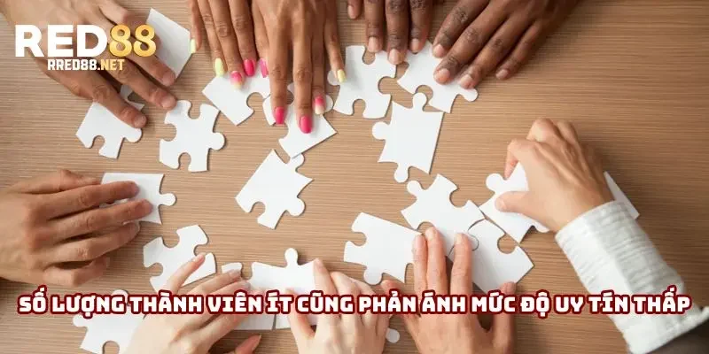 Số lượng thành viên ít cũng phản ánh mức độ uy tín thấp của nhà cái