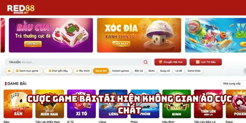Cược game bài tái hiện không gian ảo cực chất Cược game bài tái hiện không gian ảo cực chất